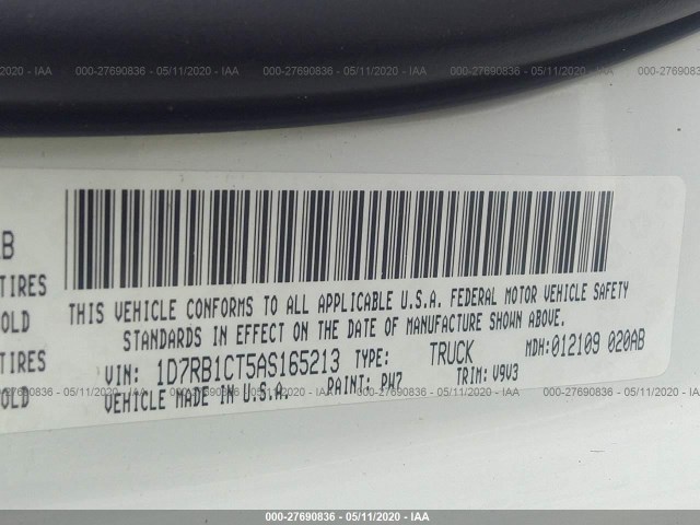 Photo 8 VIN: 1D7RB1CT5AS165213 - DODGE RAM 1500 