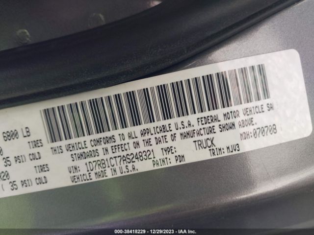 Photo 8 VIN: 1D7RB1CT7AS248321 - DODGE RAM 1500 