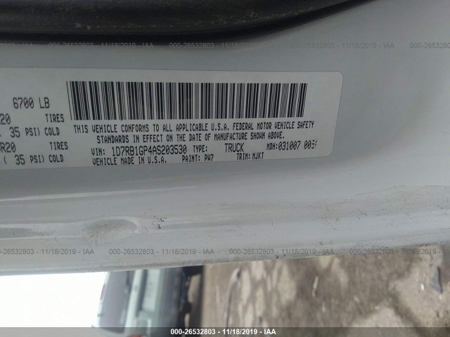 Photo 8 VIN: 1D7RB1GP4AS203530 - DODGE RAM 1500 