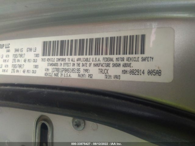 Photo 8 VIN: 1D7RB1GP8AS105195 - DODGE RAM 1500 