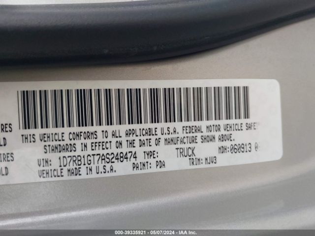 Photo 8 VIN: 1D7RB1GT7AS248474 - DODGE RAM 1500 