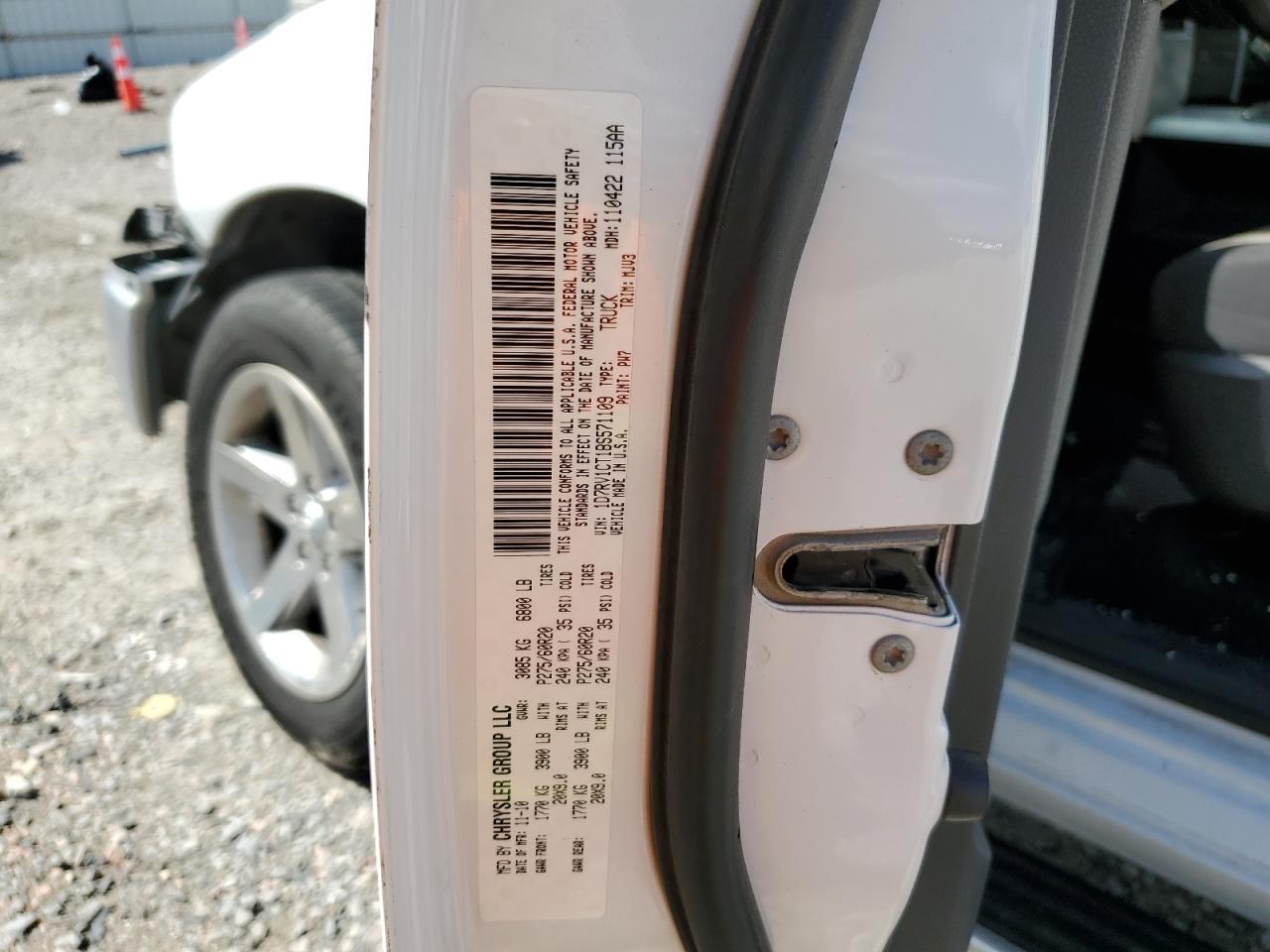 Photo 11 VIN: 1D7RV1CT1BS571109 - DODGE RAM 