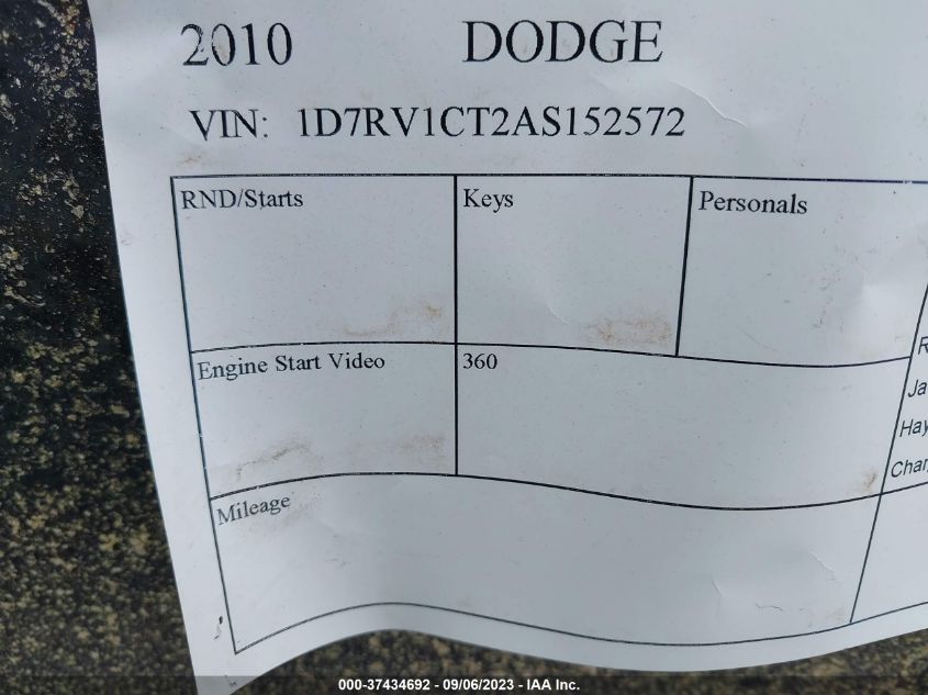 Photo 8 VIN: 1D7RV1CT2AS152572 - DODGE RAM 