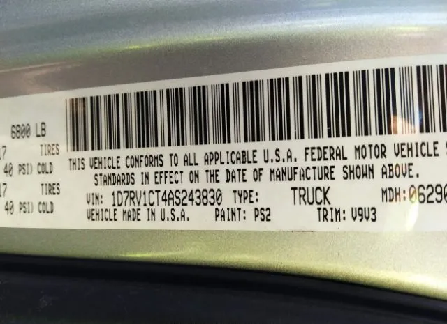 Photo 8 VIN: 1D7RV1CT4AS243830 - DODGE RAM 1500 