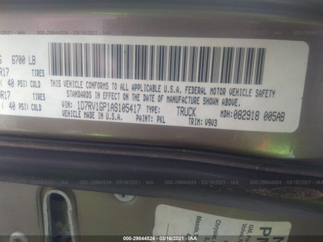 Photo 8 VIN: 1D7RV1GP1AS105417 - DODGE RAM 1500 