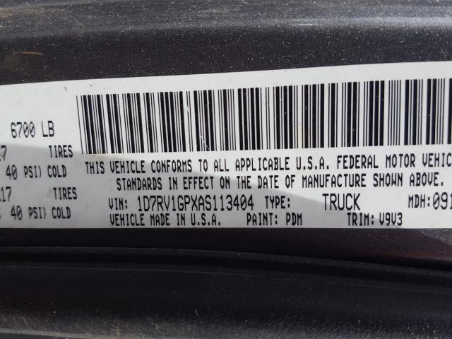 Photo 9 VIN: 1D7RV1GPXAS113404 - DODGE RAM 1500 