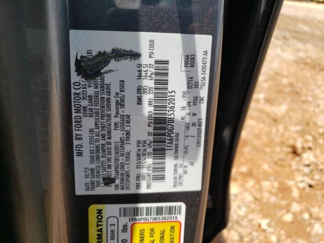 Photo 11 VIN: 1FA6P0G70E5362015 - FORD FUSION S 