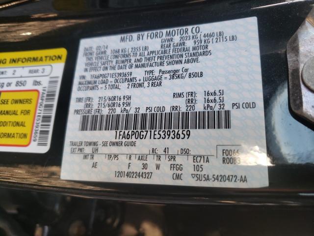 Photo 9 VIN: 1FA6P0G71E5393659 - FORD FUSION S 