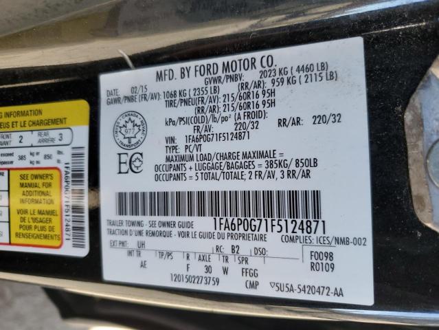 Photo 11 VIN: 1FA6P0G71F5124871 - FORD FUSION 