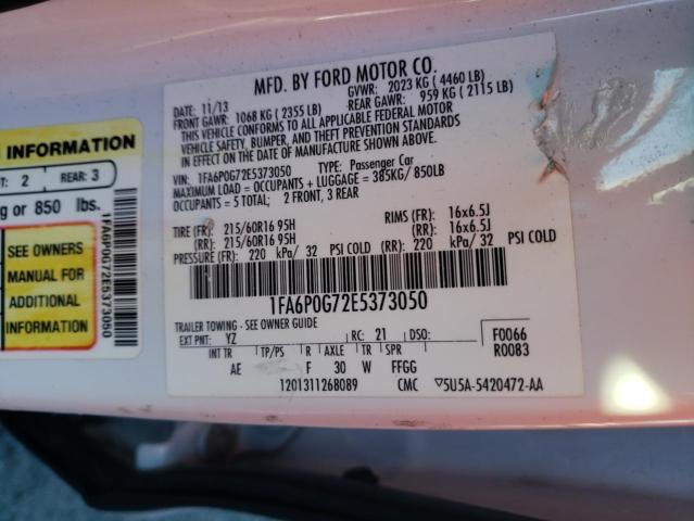 Photo 9 VIN: 1FA6P0G72E5373050 - FORD FUSION S 