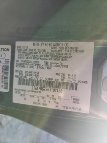 Photo 9 VIN: 1FA6P0G72G5102136 - FORD FUSION S 