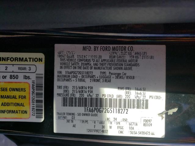 Photo 9 VIN: 1FA6P0G72G5118272 - FORD FUSION S 