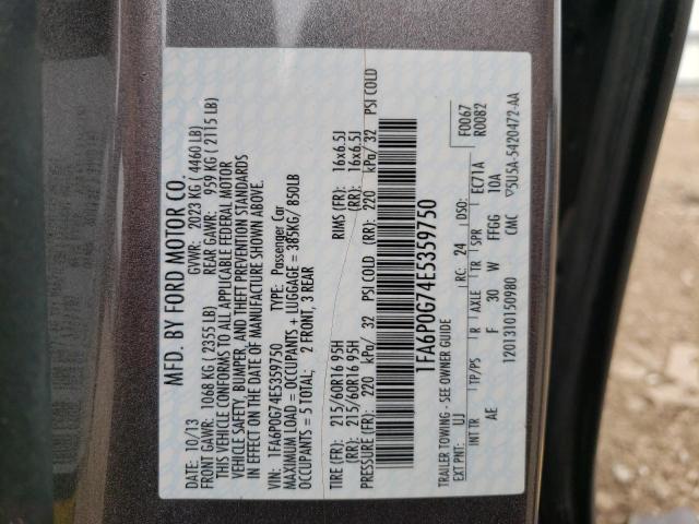 Photo 11 VIN: 1FA6P0G74E5359750 - FORD FUSION 