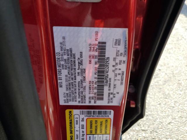 Photo 11 VIN: 1FA6P0G74E5392926 - FORD FUSION S 