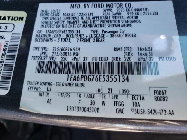 Photo 9 VIN: 1FA6P0G76E5355134 - FORD FUSION S 