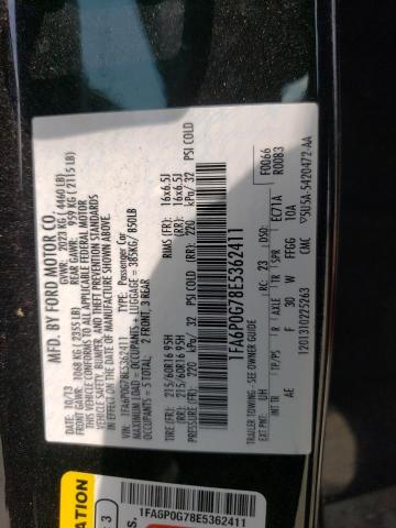 Photo 11 VIN: 1FA6P0G78E5362411 - FORD FUSION S 