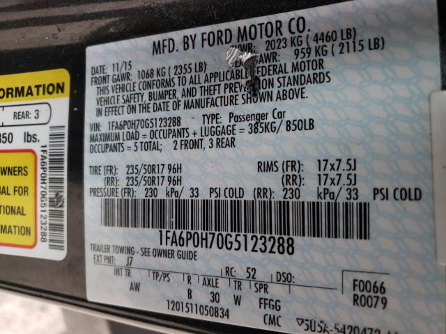 Photo 9 VIN: 1FA6P0H70G5123288 - FORD FUSION SE 