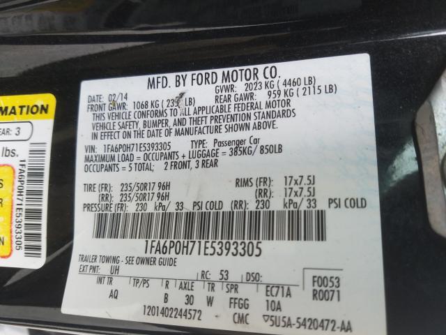 Photo 9 VIN: 1FA6P0H71E5393305 - FORD FUSION SE 