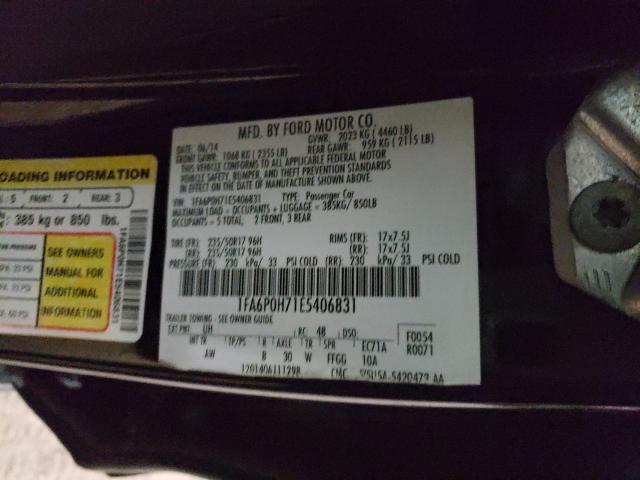 Photo 9 VIN: 1FA6P0H71E5406831 - FORD FUSION SE 