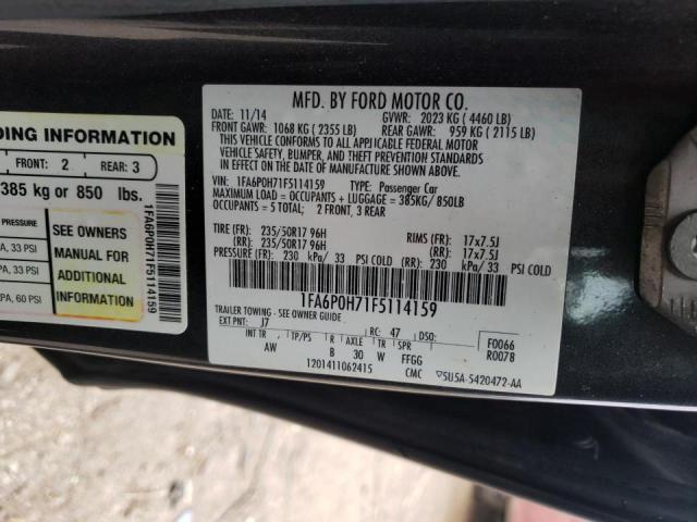 Photo 9 VIN: 1FA6P0H71F5114159 - FORD FUSION SE 