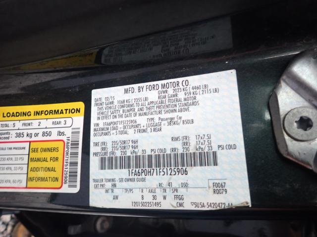 Photo 9 VIN: 1FA6P0H71F5125906 - FORD FUSION 