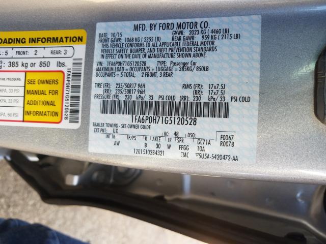 Photo 9 VIN: 1FA6P0H71G5120528 - FORD FUSION SE 