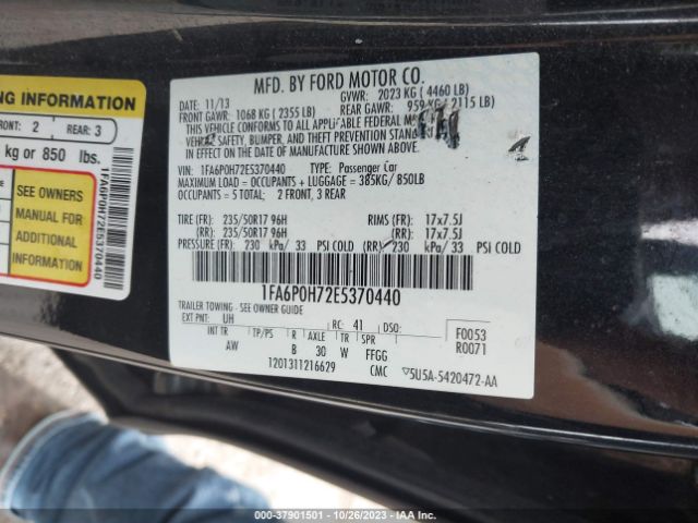 Photo 8 VIN: 1FA6P0H72E5370440 - FORD FUSION 