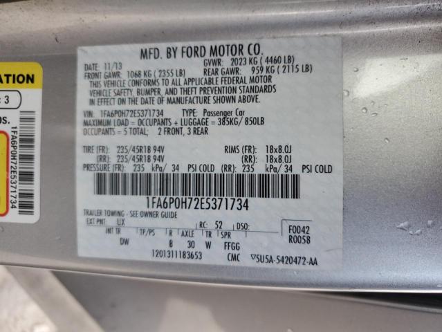 Photo 12 VIN: 1FA6P0H72E5371734 - FORD FUSION 