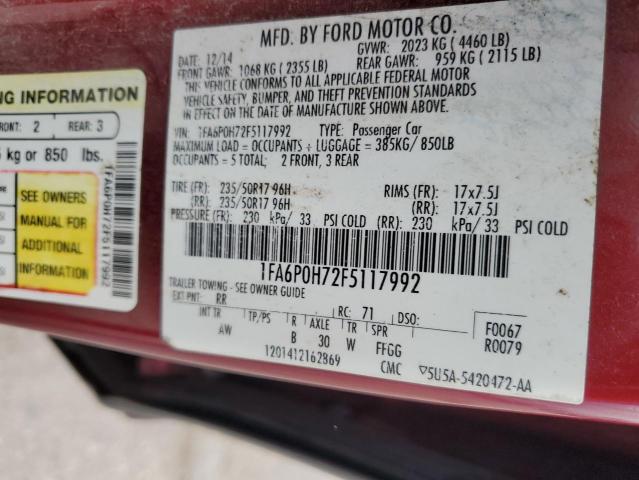 Photo 11 VIN: 1FA6P0H72F5117992 - FORD FUSION 