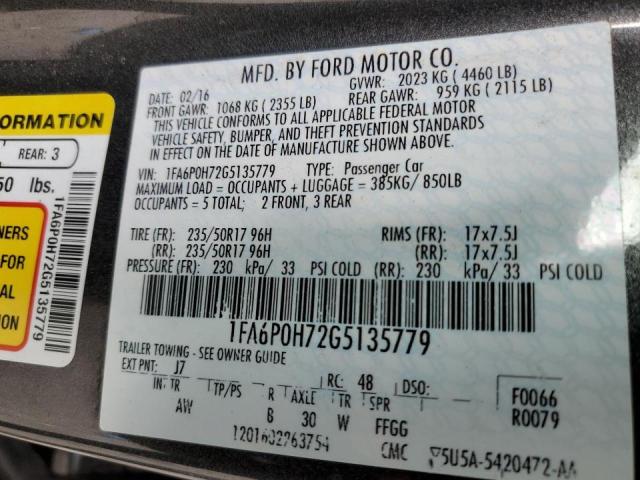 Photo 11 VIN: 1FA6P0H72G5135779 - FORD FUSION SE 