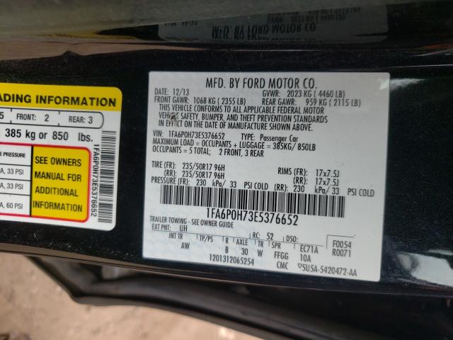 Photo 9 VIN: 1FA6P0H73E5376652 - FORD FUSION SE 