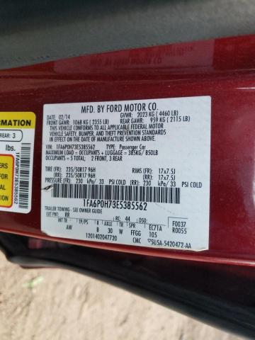 Photo 9 VIN: 1FA6P0H73E5385562 - FORD FUSION SE 