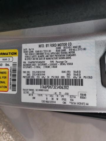 Photo 9 VIN: 1FA6P0H73E5406202 - FORD FUSION SE 