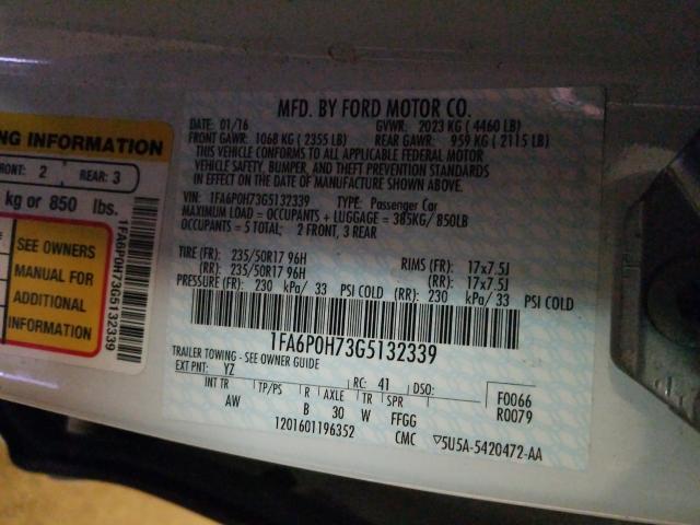 Photo 9 VIN: 1FA6P0H73G5132339 - FORD FUSION 