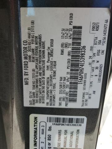 Photo 11 VIN: 1FA6P0H74E5398336 - FORD FUSION SE 