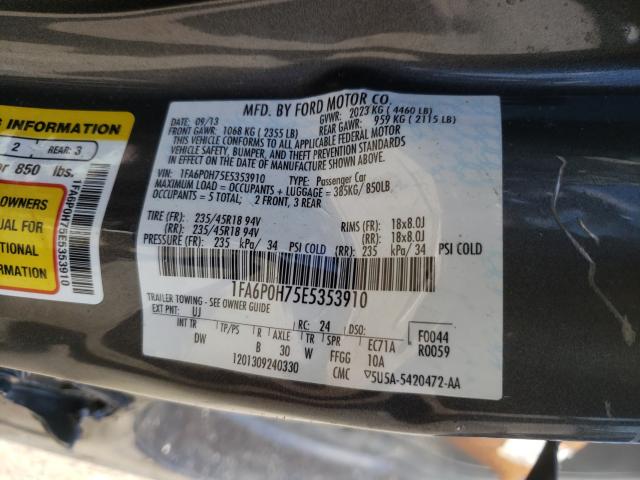 Photo 9 VIN: 1FA6P0H75E5353910 - FORD FUSION SE 