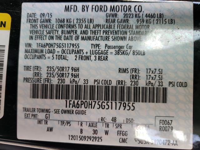 Photo 9 VIN: 1FA6P0H75G5117955 - FORD FUSION SE 