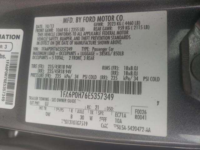 Photo 11 VIN: 1FA6P0H76E5357349 - FORD FUSION SE 