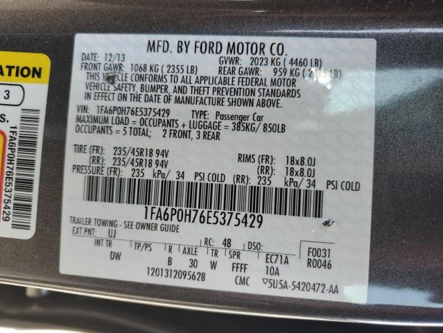 Photo 11 VIN: 1FA6P0H76E5375429 - FORD FUSION 