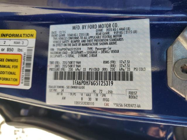 Photo 9 VIN: 1FA6P0H76G5125319 - FORD FUSION SE 