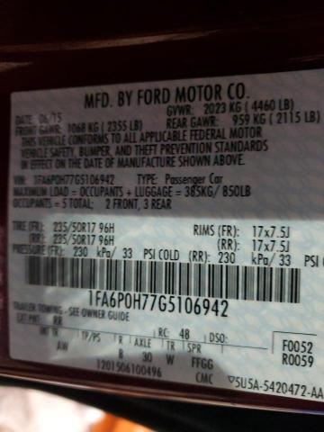 Photo 11 VIN: 1FA6P0H77G5106942 - FORD FUSION 