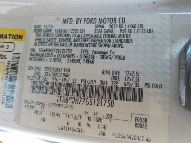 Photo 9 VIN: 1FA6P0H77G5121750 - FORD FUSION 