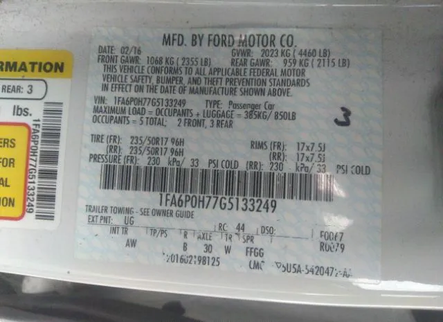 Photo 8 VIN: 1FA6P0H77G5133249 - FORD FUSION 