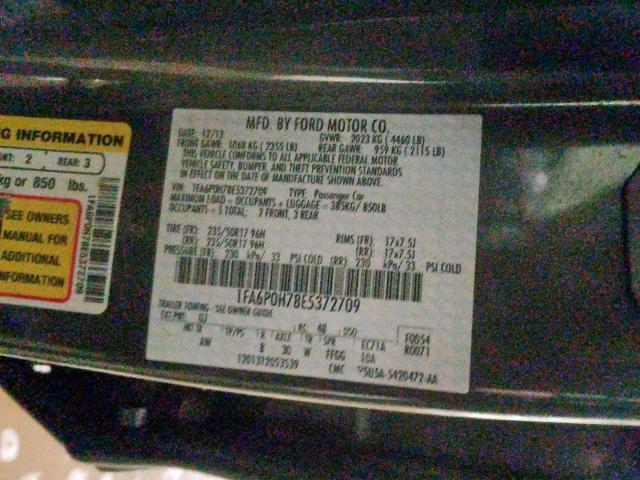 Photo 9 VIN: 1FA6P0H78E5372709 - FORD FUSION 