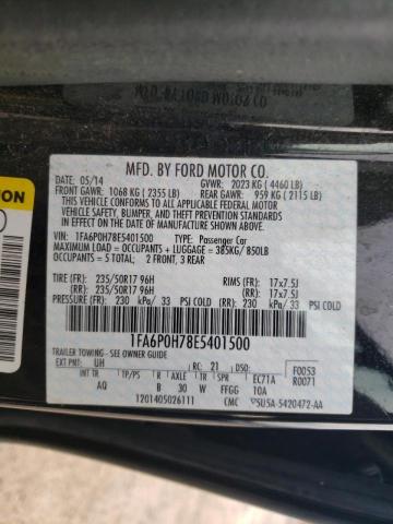 Photo 9 VIN: 1FA6P0H78E5401500 - FORD FUSION SE 