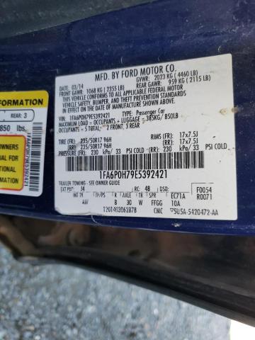 Photo 9 VIN: 1FA6P0H79E5392421 - FORD FUSION SE 