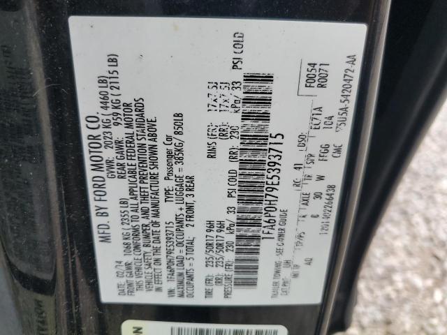 Photo 11 VIN: 1FA6P0H79E5393715 - FORD FUSION SE 