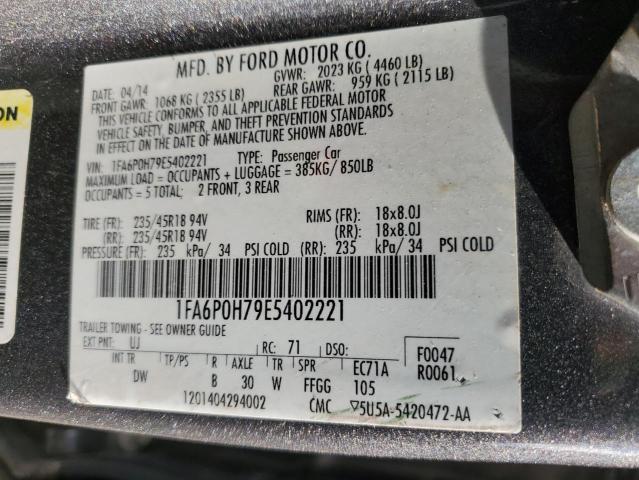 Photo 12 VIN: 1FA6P0H79E5402221 - FORD FUSION 