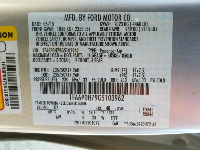 Photo 9 VIN: 1FA6P0H79G5103962 - FORD FUSION SE 