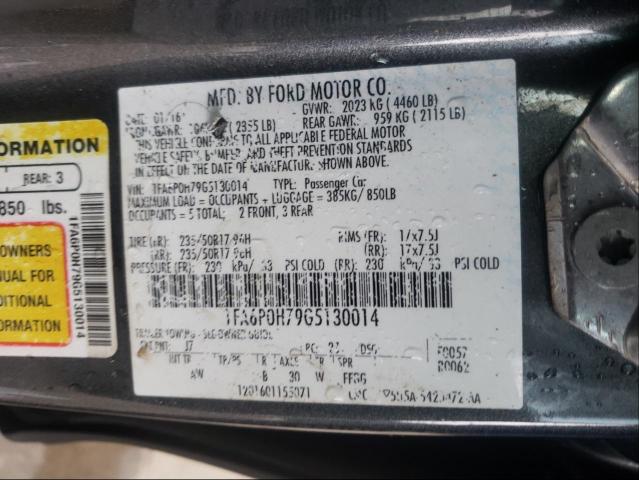 Photo 9 VIN: 1FA6P0H79G5130014 - FORD FUSION SE 